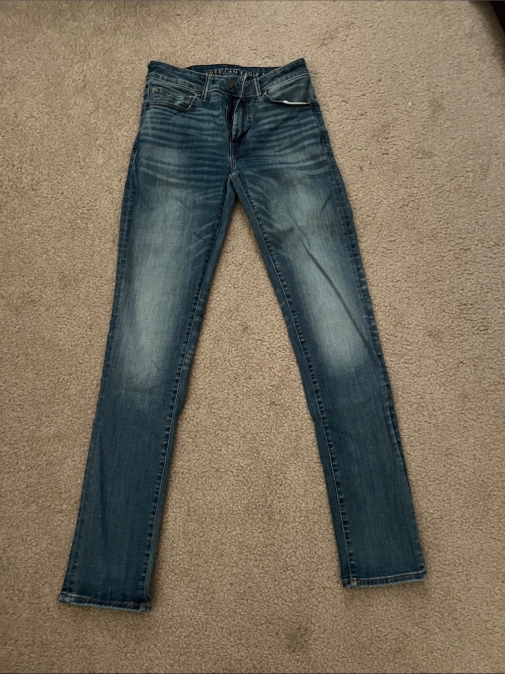 American Eagle Outfitters Men’s Faded Dark Blue Skinny Jeans